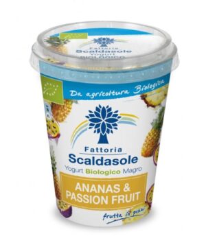 l frutto della passione e l’ananas nello Yogurt Biologico Magro Scaldasole (400g)