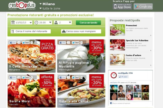 TIM Social e restOpolis per prenotare i ristoranti online - Sapori News 
