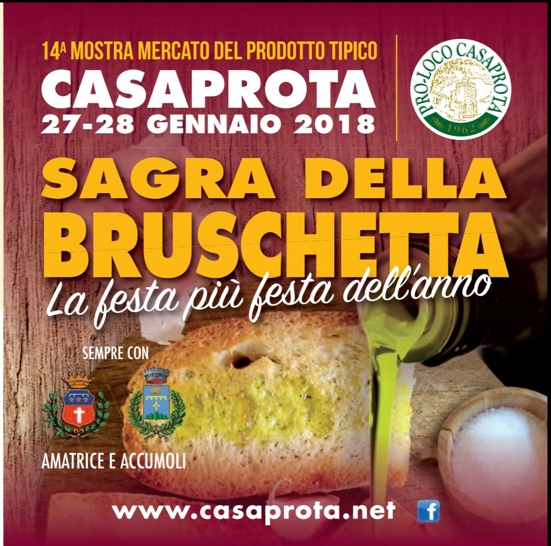 Casaprota (RI) celebra il suo prelibato olio con la Sagra della bruschetta - 27/28 gennaio