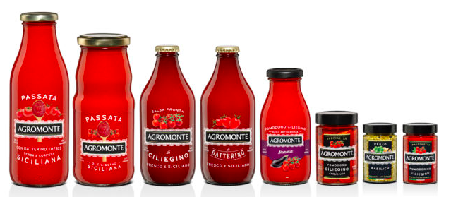 Per Agromonte restyling del logo e del packaging dei prodotti a base di pomodoro ciliegino