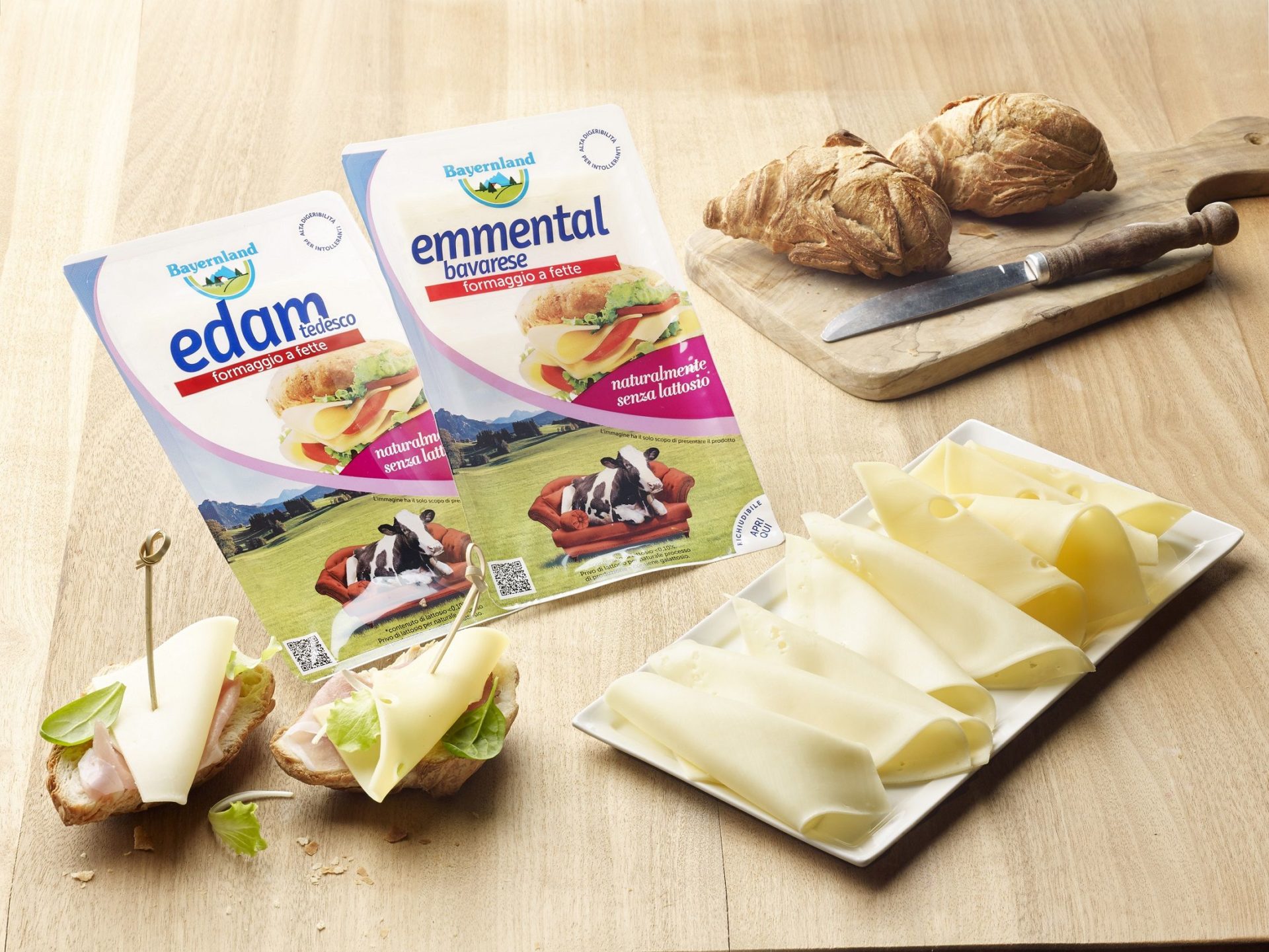 Bayernland: i formaggi affettati Edam ed Emmental senza lattosio!