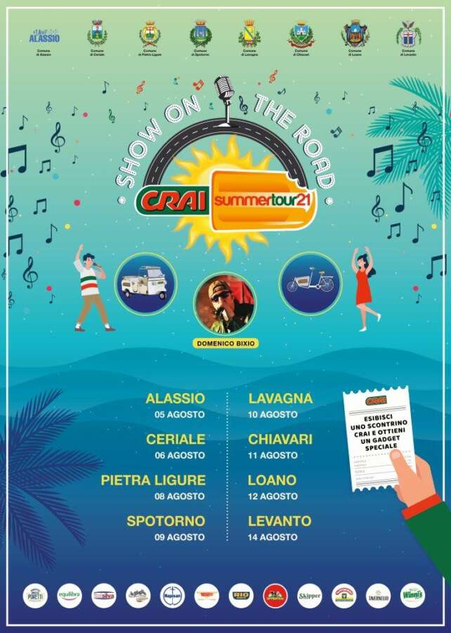 Crai Summer Tour, show on the road nella Riviera Ligure