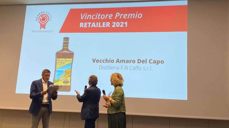 Il Vecchio Amaro del Capo  si aggiudica il premio “Retailer”  del prestigioso Brands Award 2021 - Sapori News 