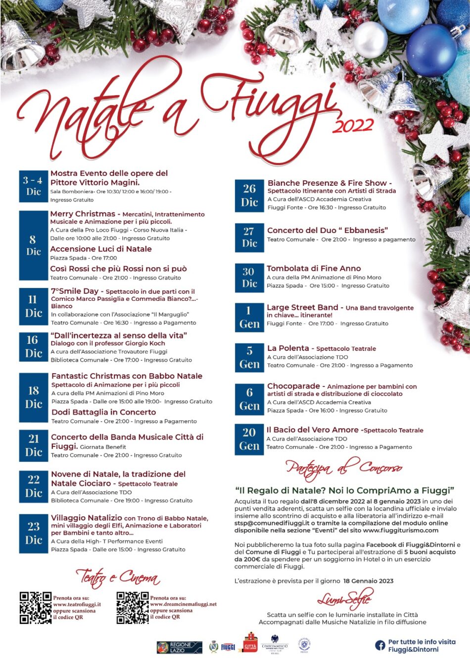 Il Natale nel Lazio è solo a Fiuggi 3 dicembre al 20 gennaio
