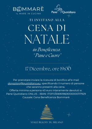 Bommarè Milano: cena di Natale per la ONLUS Pane Quotidiano