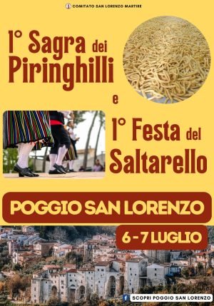 Poggio San Lorenzo, sagra dei piringhilli e festa del saltarello – 6/7 luglio