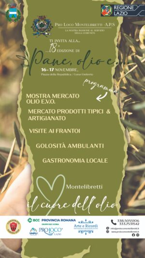 "Pane olio e..." a Montelibretti è festa il 16 e 17 novembre Fuoriporta