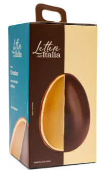 151998 uovo di cioccolato al latte con strato di crema alla nocciola lettere dall'italia 350g - Sapori News 