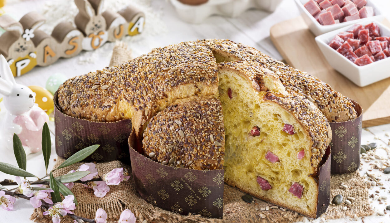 Colomba salata con salumi Citterio e Ziva, lievitata naturalmente con ingredienti italiani per un’esperienza pasquale innovativa