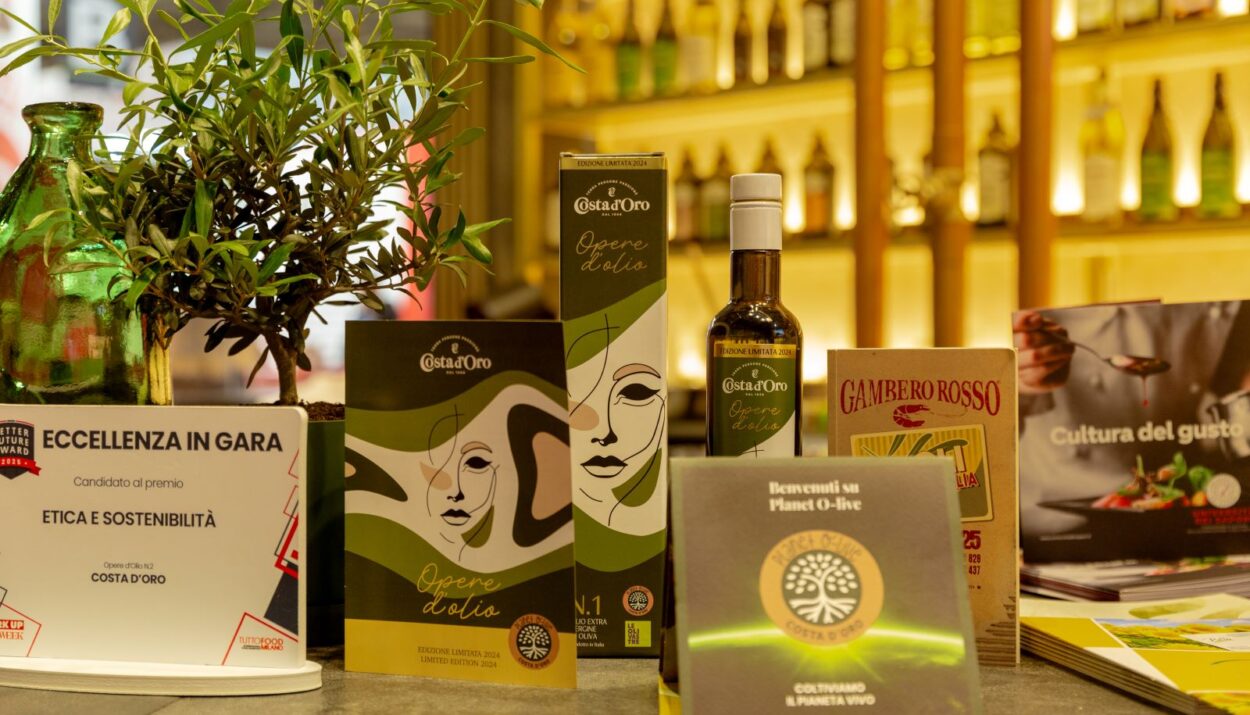 Packaging eco, oli senza pesticidi e blockchain: Costa d’Oro guida il futuro sostenibile dell’olio extravergine italiano.