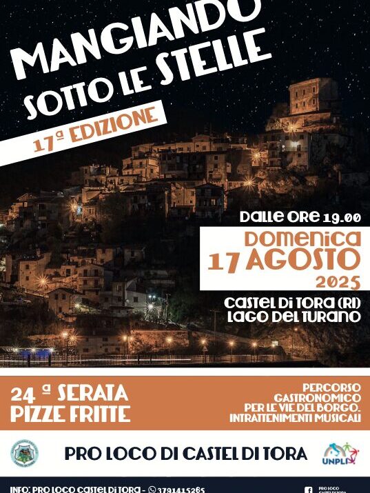 Il 17 agosto a Castel di Tora si cena sotto le stelle (e si respira finalmente!) - Fuoriporta