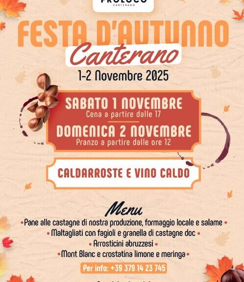 Canterano (RM), è festa d'autunno – 1/2 nov - Fuoriporta