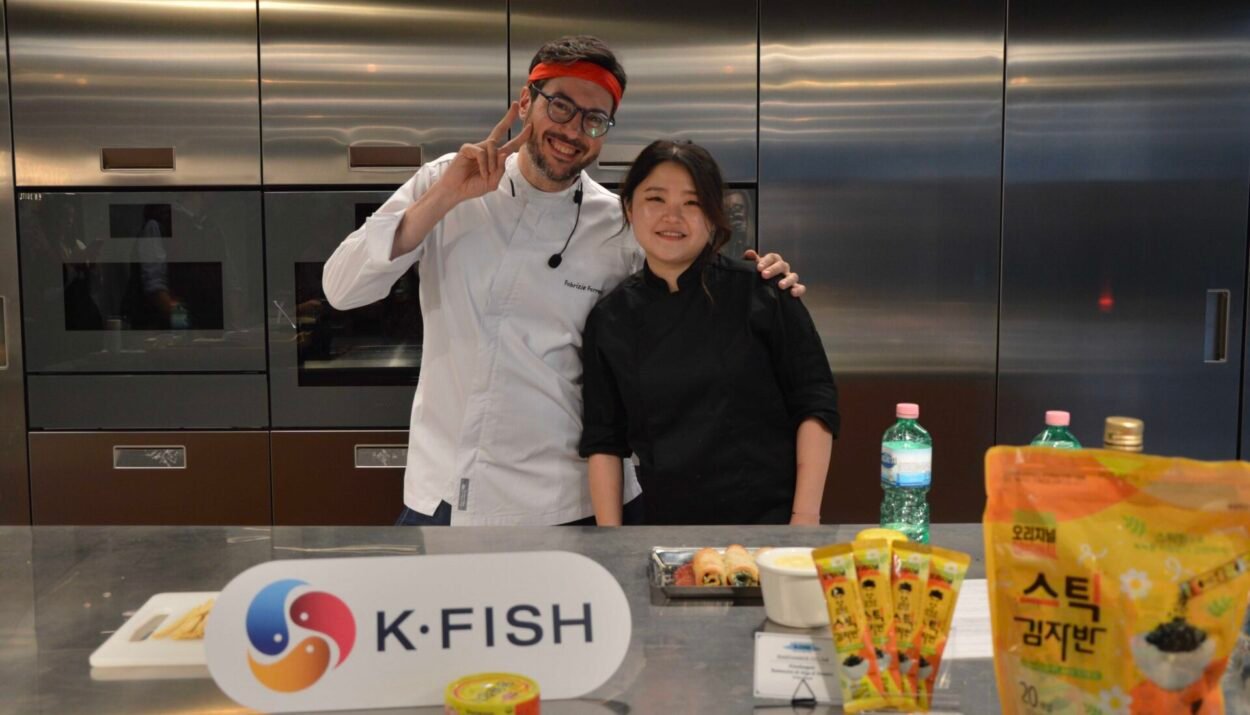 Prodotti ittici coreani certificati K∙FISH nelle ricette di Fabrizio Ferrari