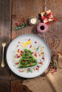 Raviolo-Albero-di-Natale-con-Tagliette-di-Guanciale-Citterio-234x350 Raviolo Albero di Natale con Tagliette di Guanciale Citterio