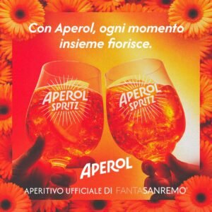 Il mitico Aperol aperitivo ufficiale di FantaSanremo 2026