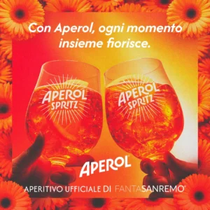 Il mitico Aperol aperitivo ufficiale di FantaSanremo 2026