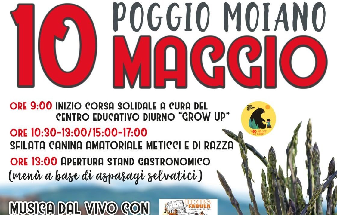 Poggio Moiano celebra la primavera: il 10 maggio torna la 19° Sagra dell’Asparago tra gusto, solidarietà e festa Fuoriporta