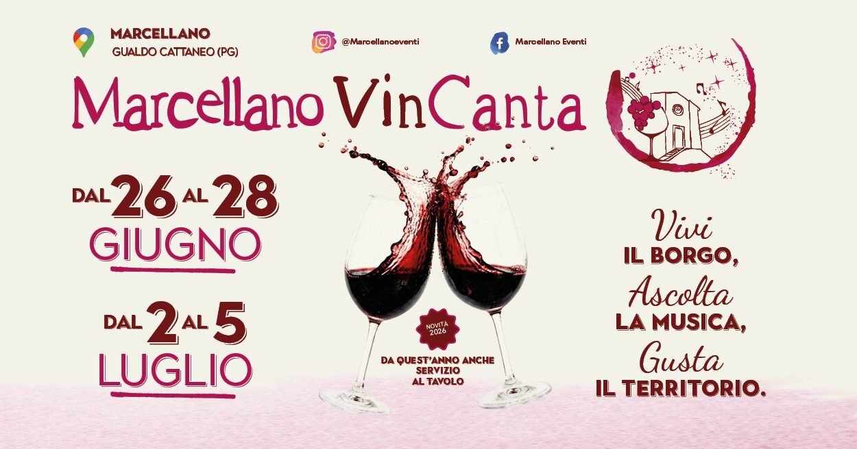 Marcellano (PG), è Vincanta tra Montefalco, Sagrantino DOCG e cucina umbra 2/5 luglio