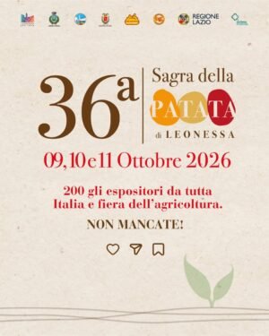 Torna a Leonessa la Sagra della Patata: dal 9 all’11 ottobre tre giorni di gusto, tradizione e musica