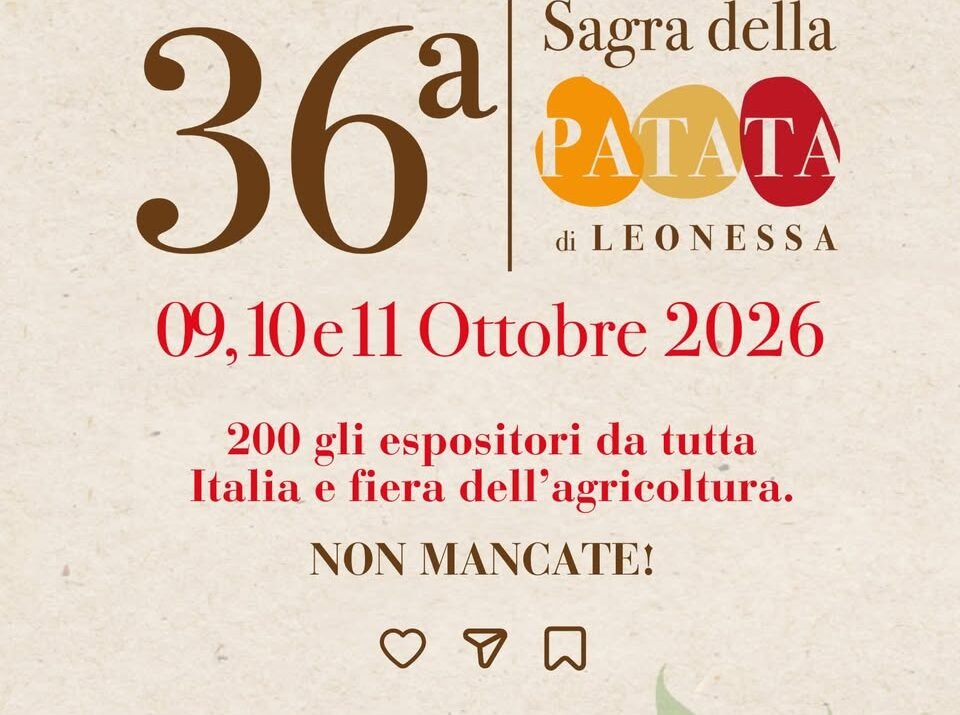 Torna a Leonessa la Sagra della Patata: dal 9 all’11 ottobre tre giorni di gusto, tradizione e musica